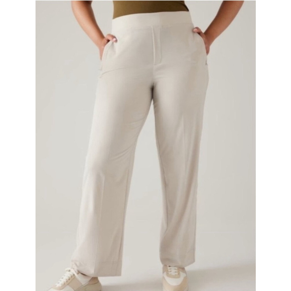 Athleta Pants - Athleta Brooklyn Heights High Rise Trouser Pants Womens Plus Size 18 Wide Leg